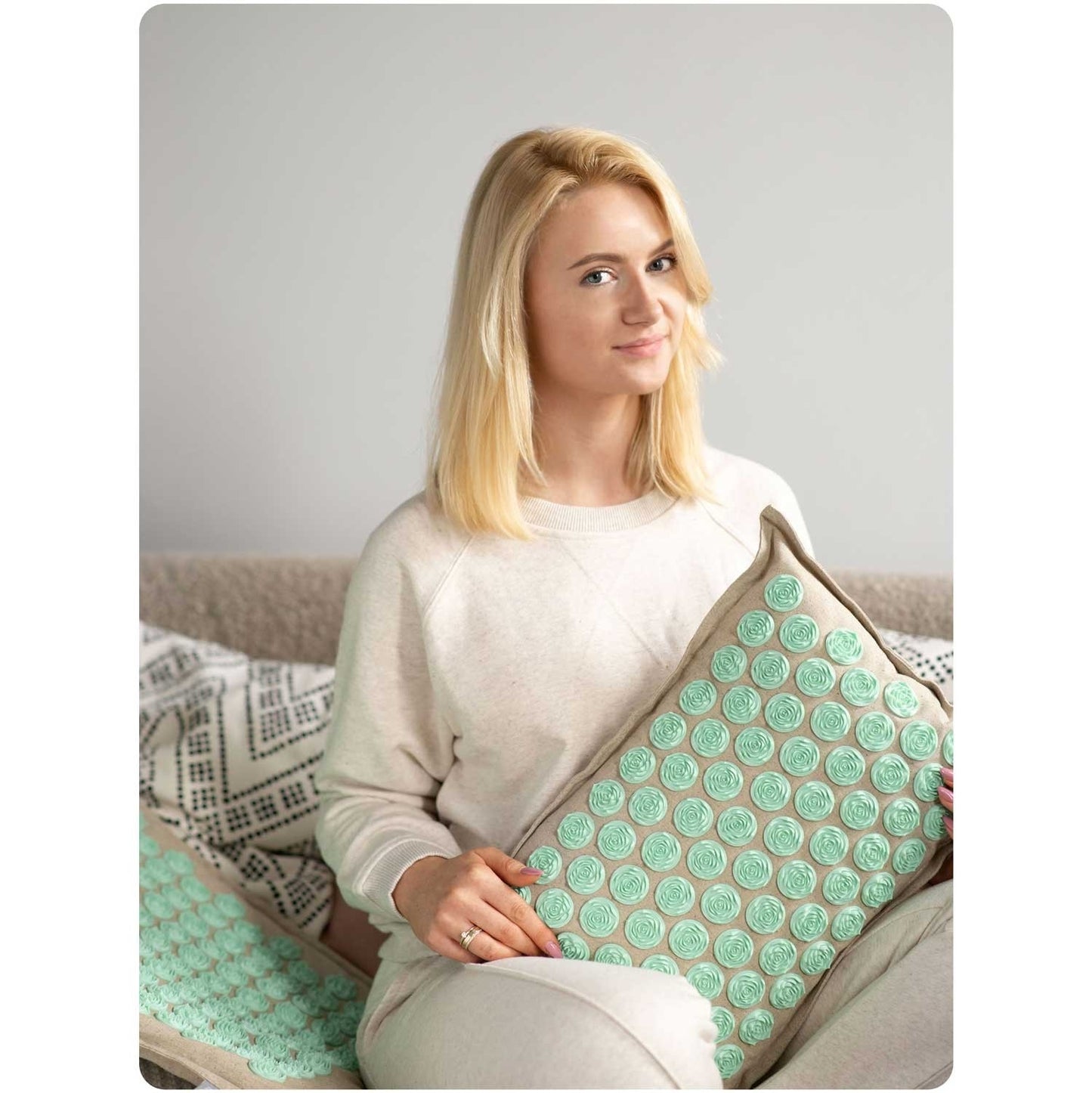 Neo-Sport 190201 spiked acupressure mat, grey-mint