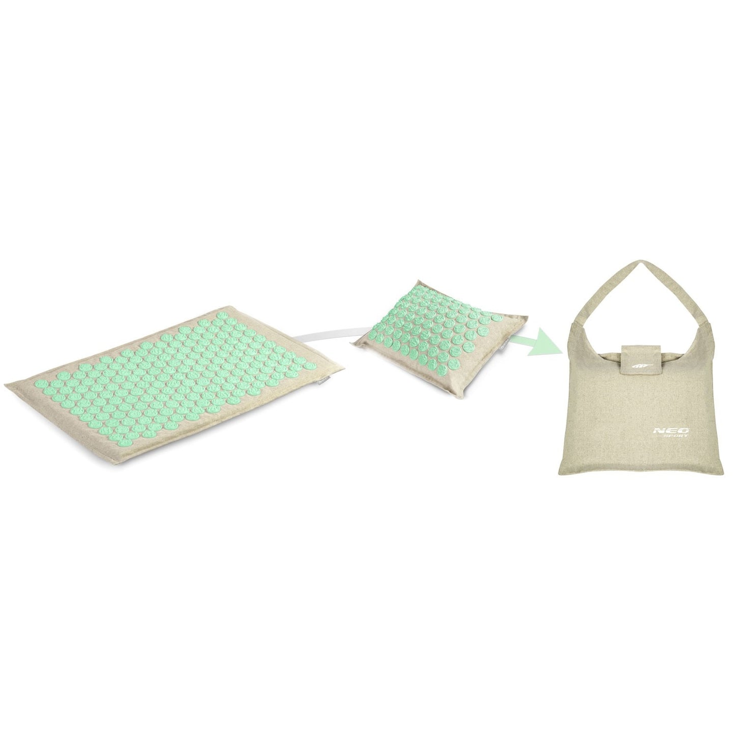 Neo-Sport 190201 spiked acupressure mat, grey-mint
