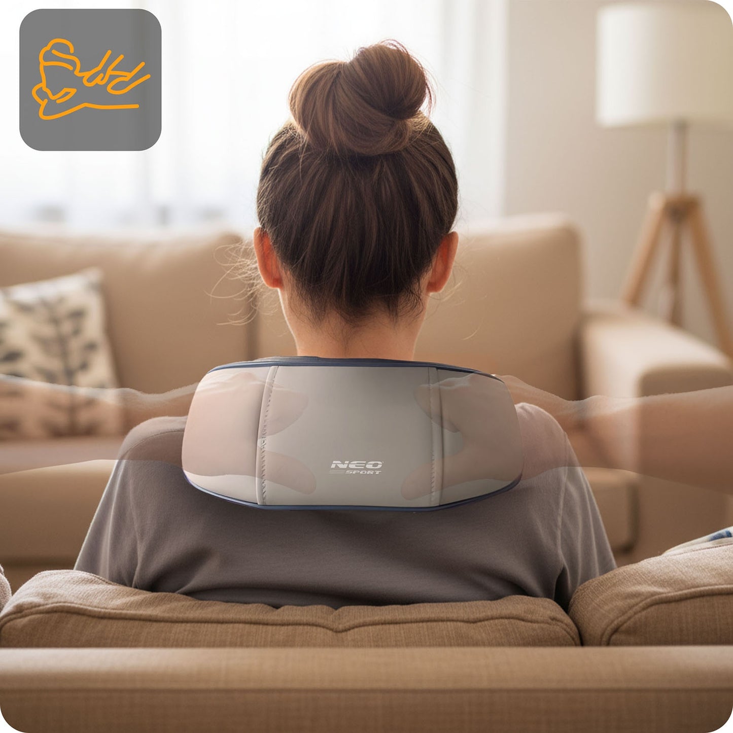 Neo-Sport NS-505 Wireless Neck and Back Shiatsu Massager with 3 Heating Modes