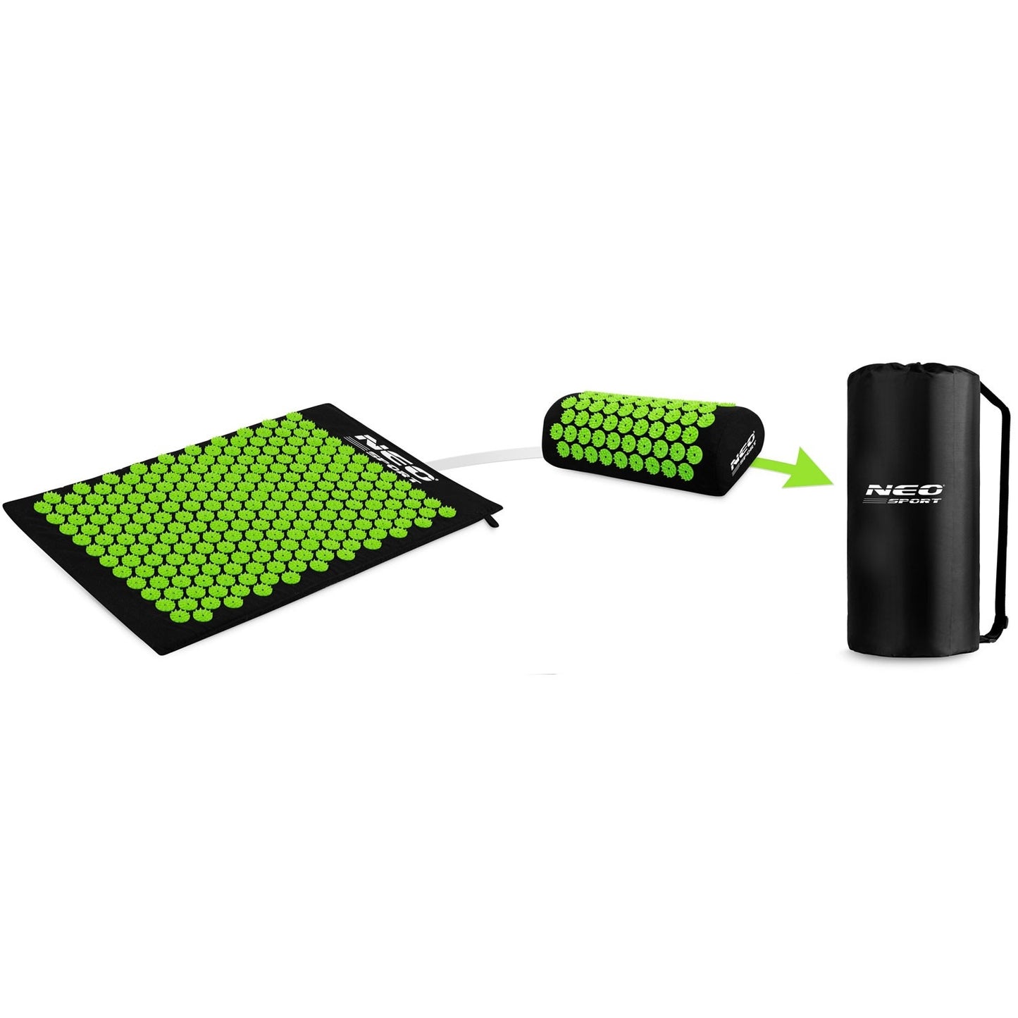 Neo-Sport NS-900 spiked acupressure mat, black and green