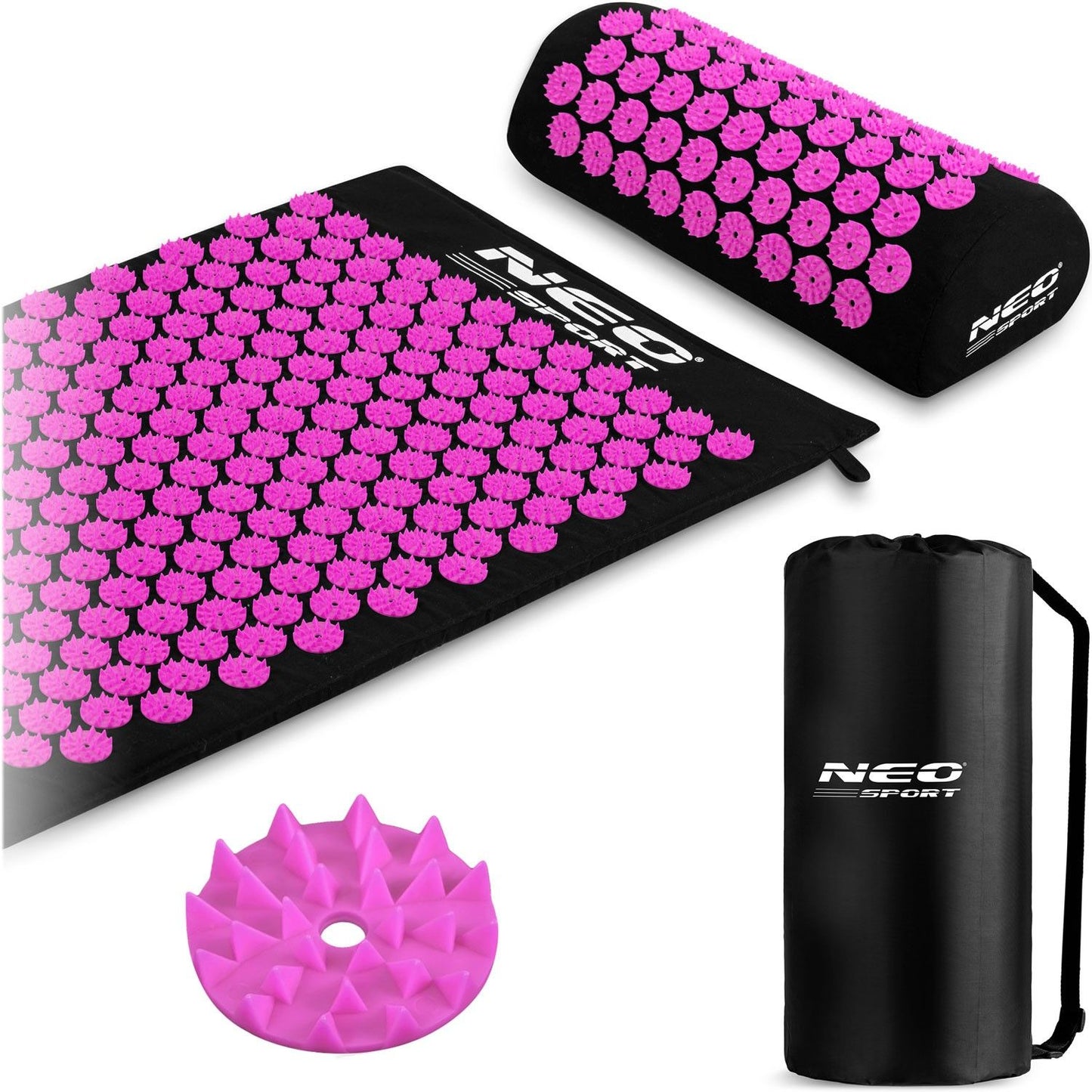 Neo-Sport NS-900 spiked acupressure mat, black and purple