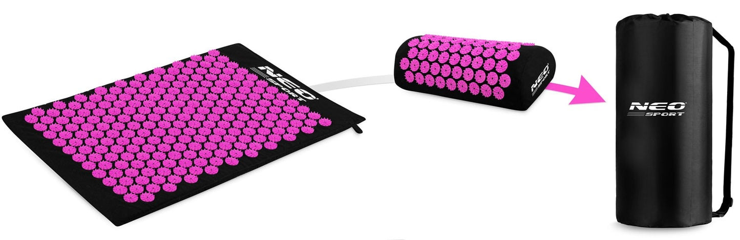 Neo-Sport NS-900 spiked acupressure mat, black and purple