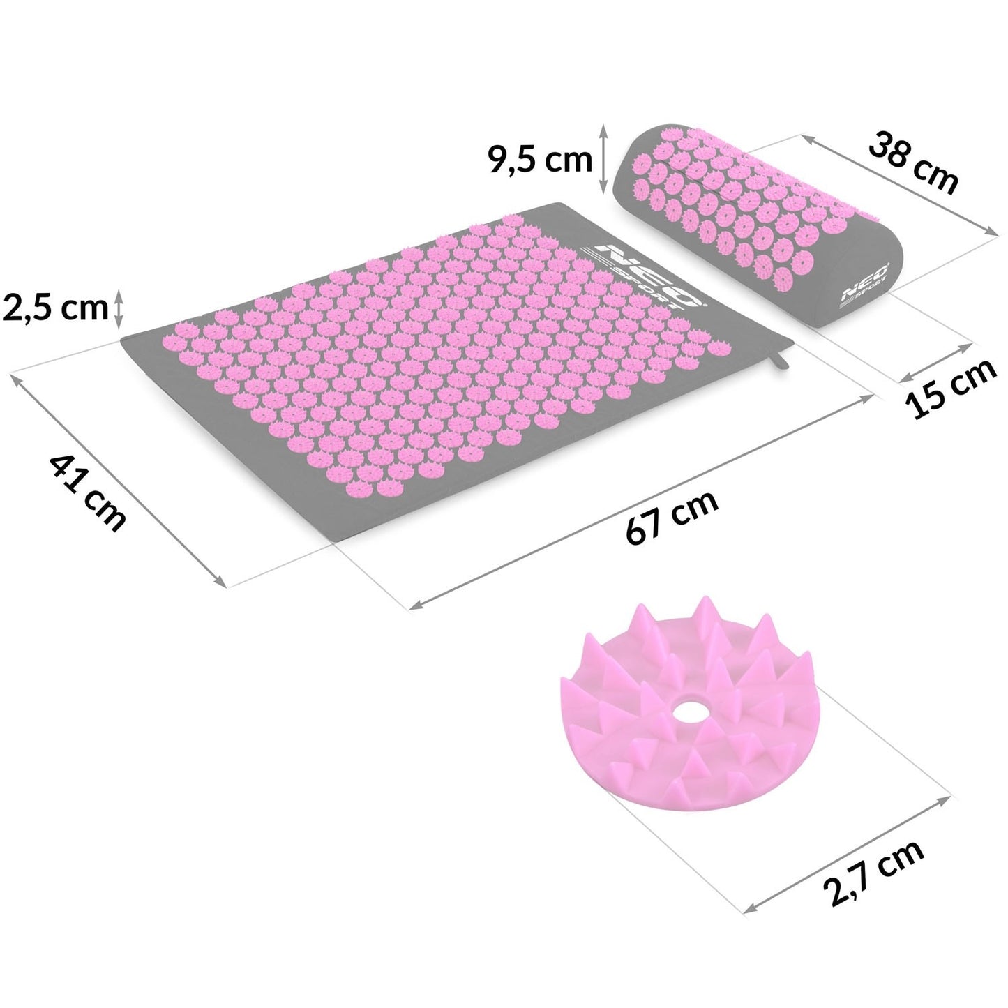 Neo-Sport NS-900 spiked acupressure mat, black and purple