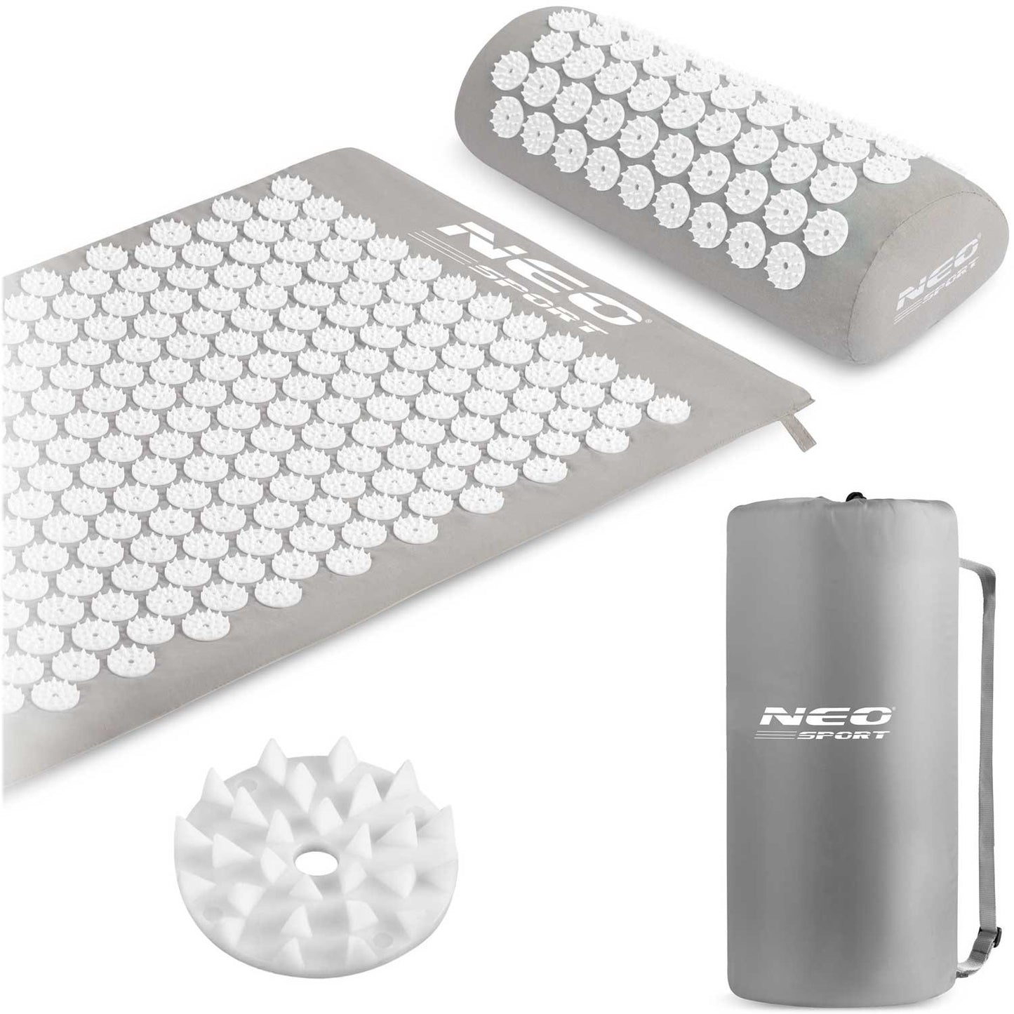 Neo-Sport NS-900 spiked acupressure mat, gray and white