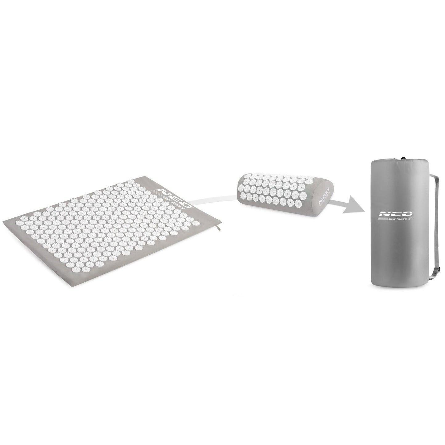 Neo-Sport NS-900 spiked acupressure mat, gray and white