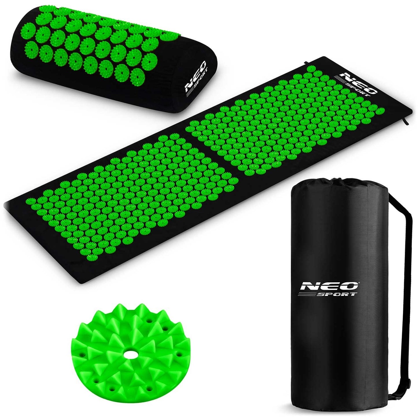 Neo-Sport NS-901 Acupressure Mat with Spikes - Black/Green