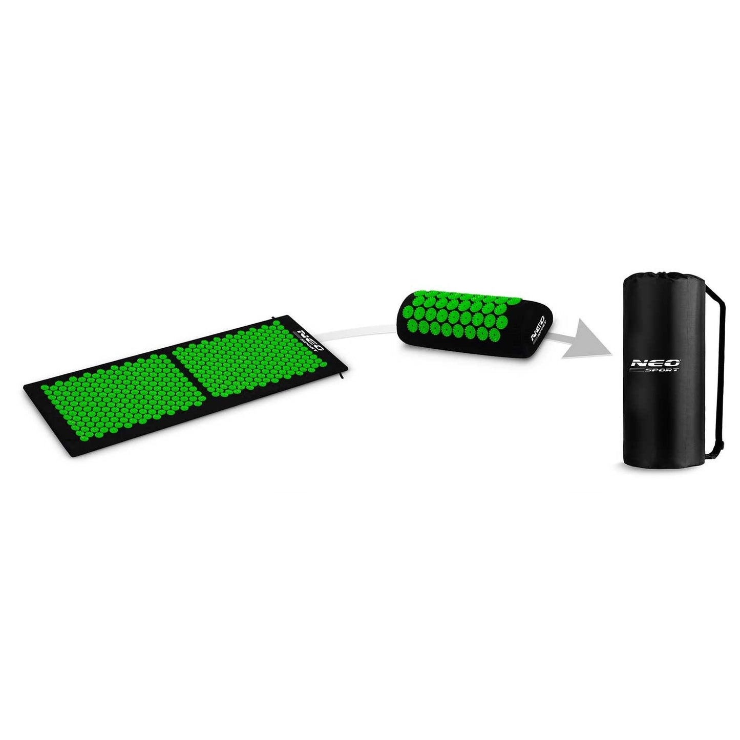 Neo-Sport NS-901 Acupressure Mat with Spikes - Black/Green
