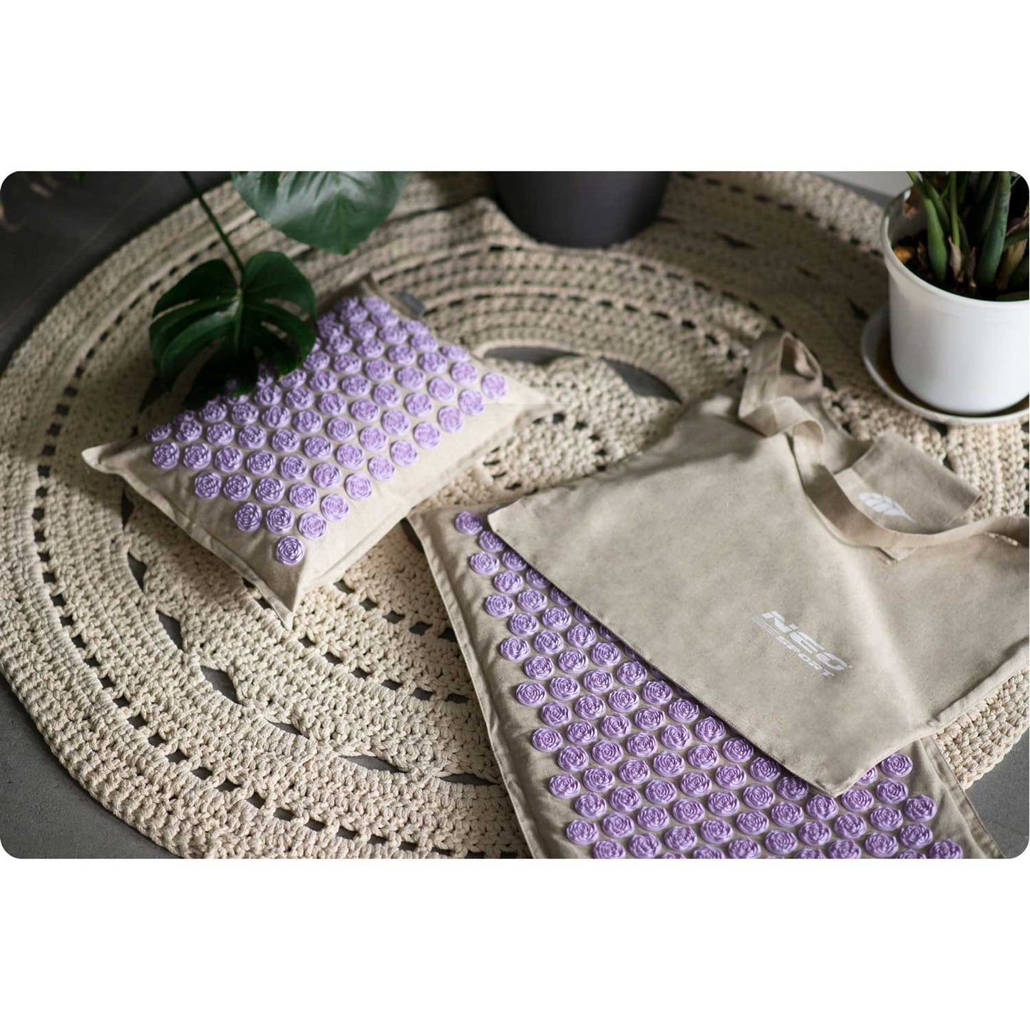 Neo-Sport NS902 spiked acupressure mat - gray-lavender