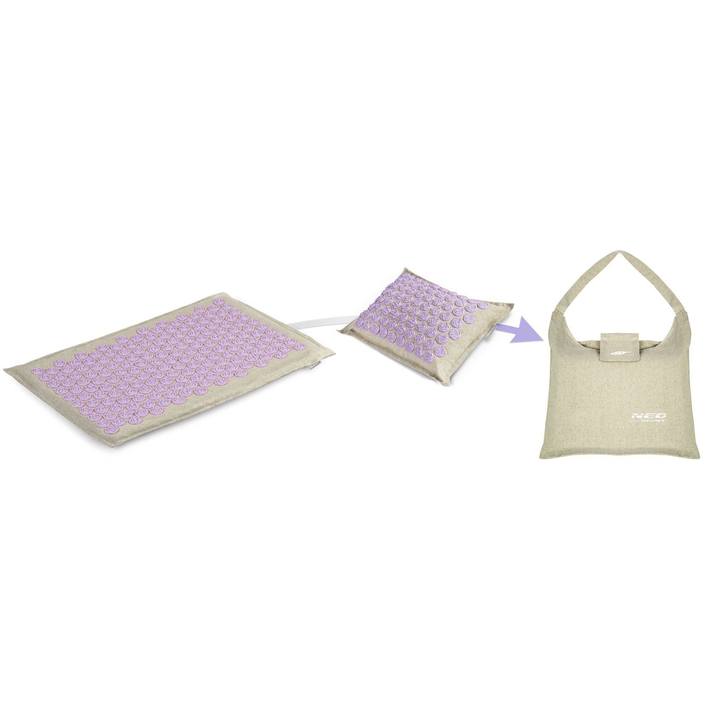 Neo-Sport NS902 spiked acupressure mat - gray-lavender