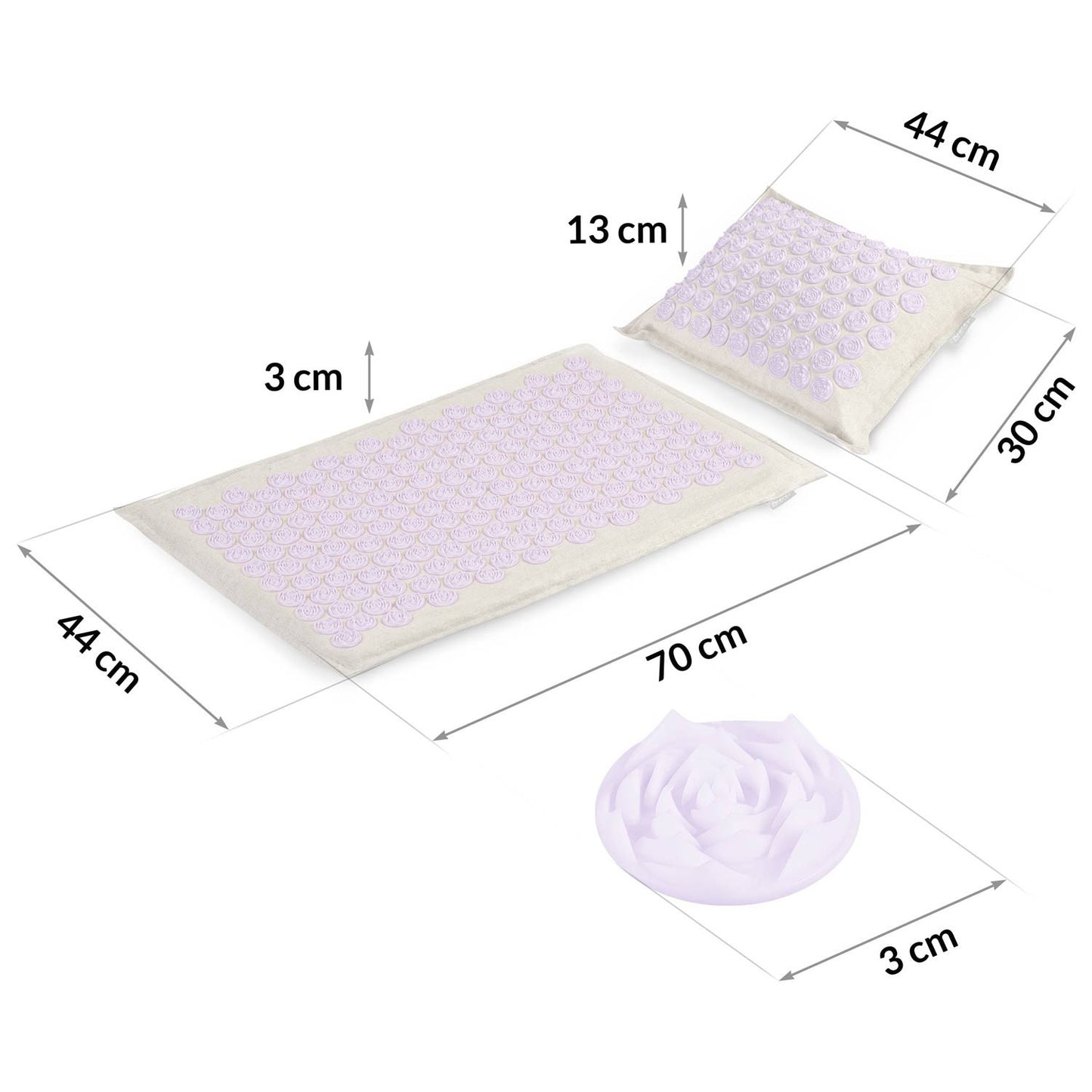Neo-Sport NS902 spiked acupressure mat - gray-lavender