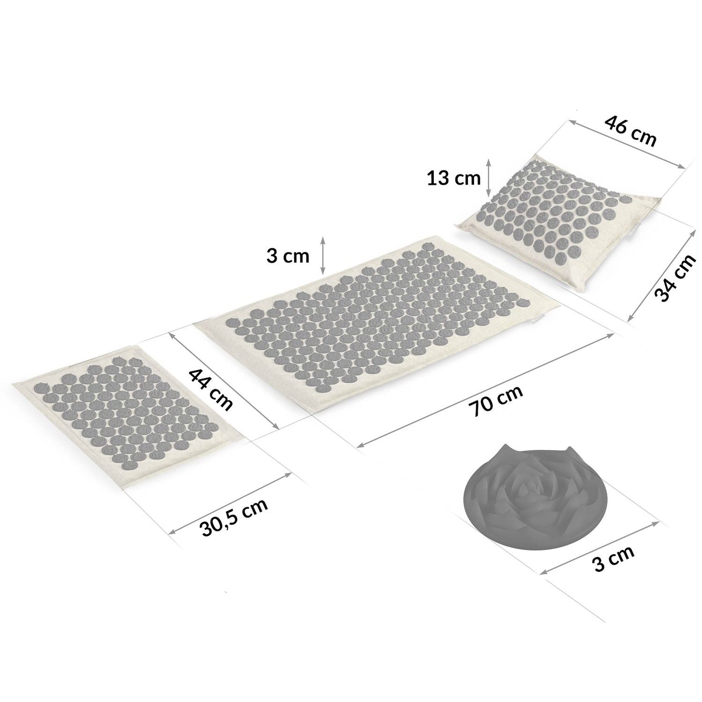 Neo-Sport NS-902 spiked acupressure mat, grey-black