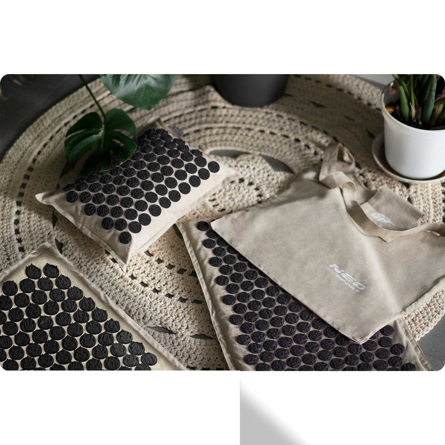 Neo-Sport NS-902 spiked acupressure mat, grey-black