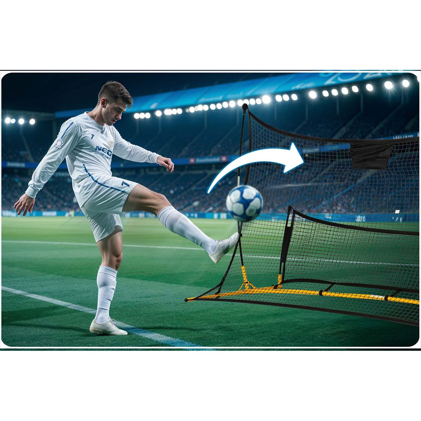 Neo-Sport rebounder training net 210 x 120 x 35 cm