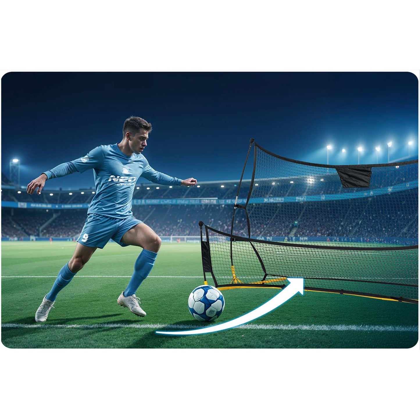 Neo-Sport rebounder training net 210 x 120 x 35 cm