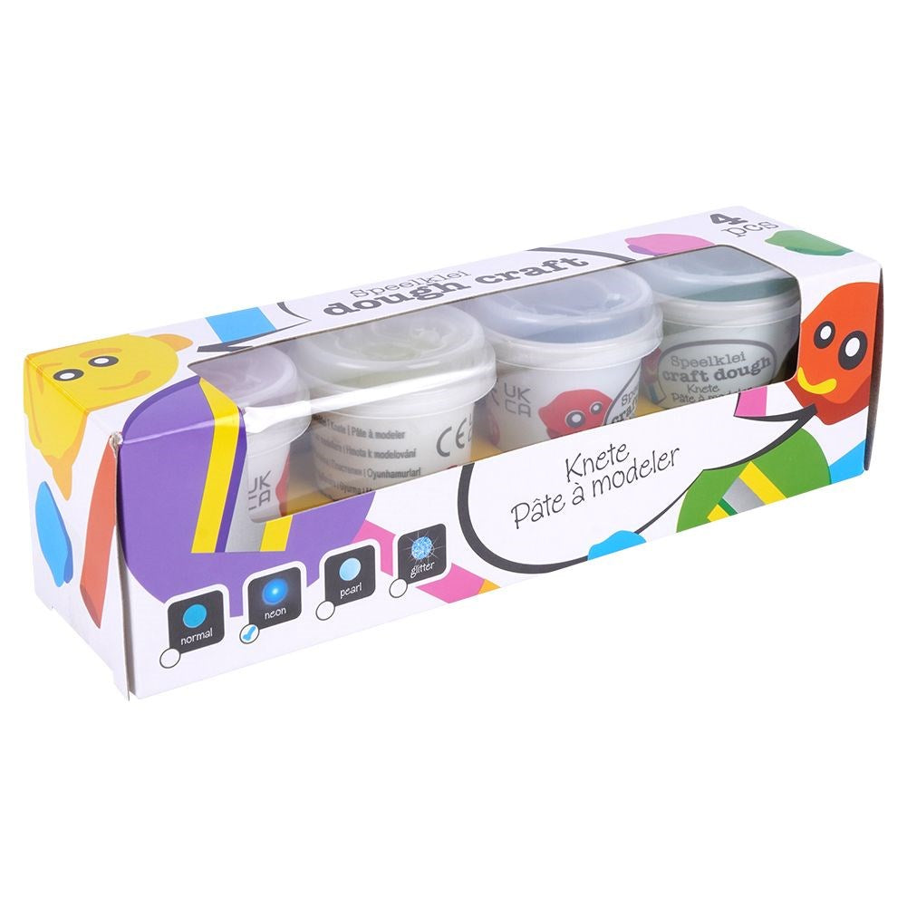 Neon modelling clay figures 4 pcs.