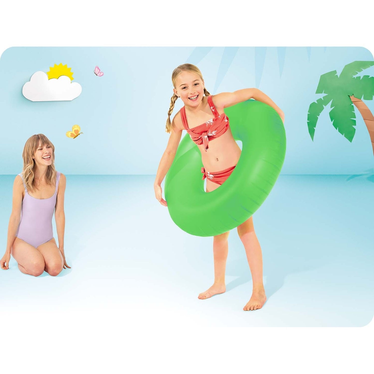 Neon swimming ring, diameter 91 cm - 3 colors INTEX 59262 green