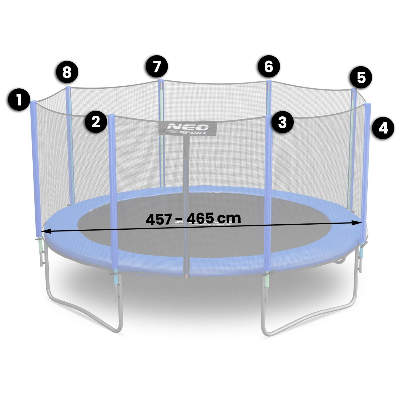 Neosport Outdoor Net 465cm 15ft 8s