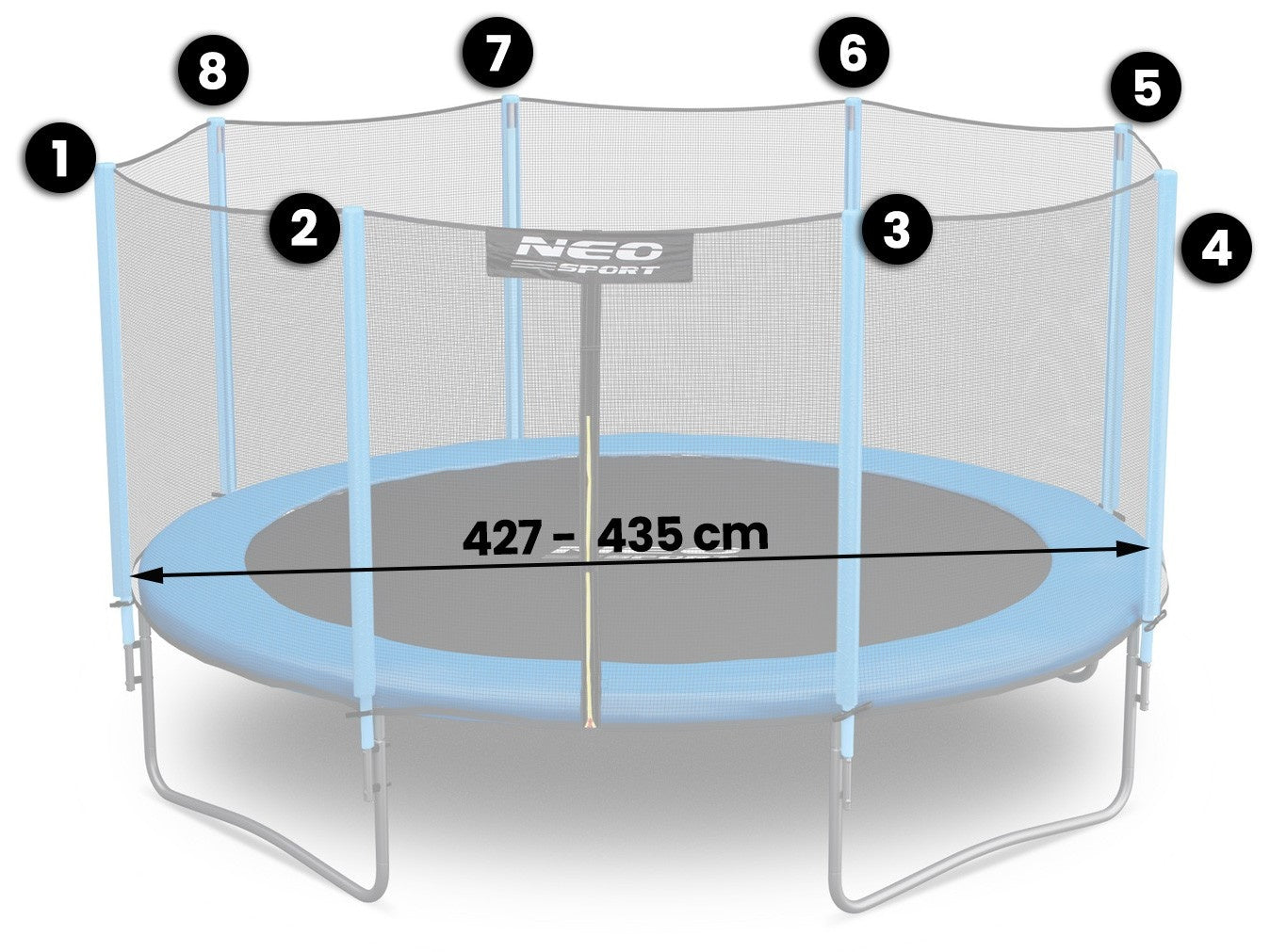 Neosport outdoor net 435cm 14ft 8pcs