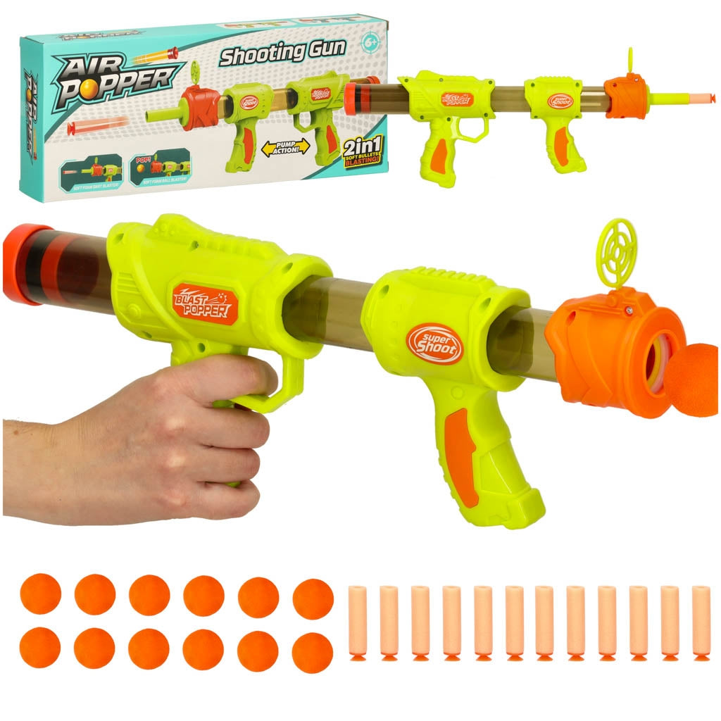 Nerfy cartridge ball gun 2-in-1 green