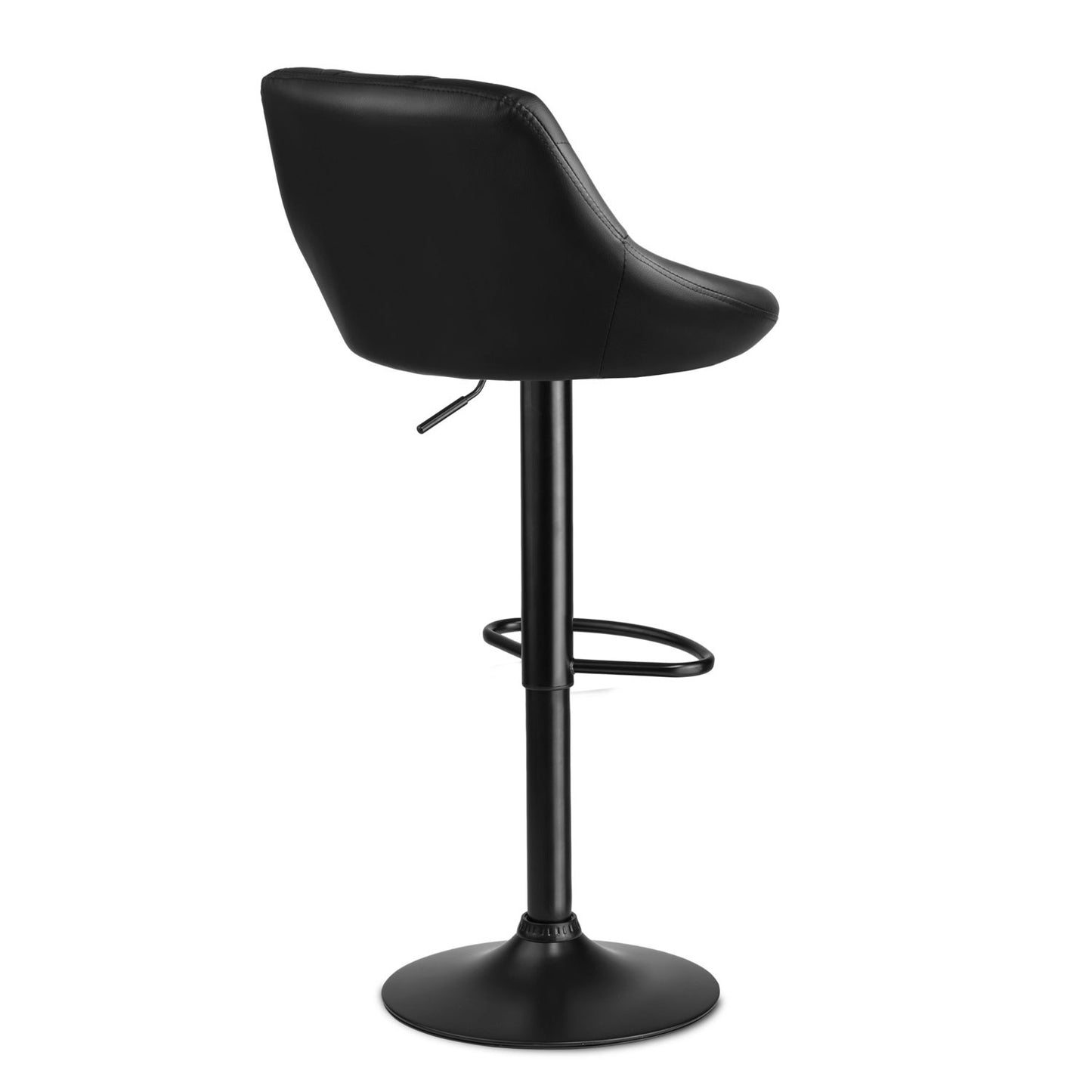 Nerra bar stool with backrest - 2 pieces - black with black base