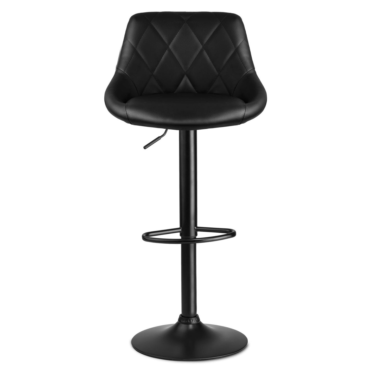 Nerra bar stool with backrest - 2 pieces - black with black base