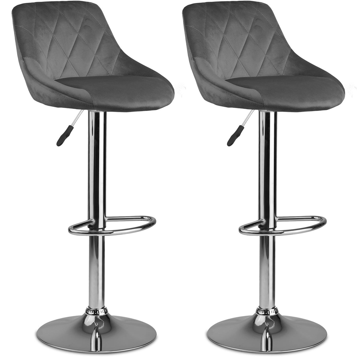 Nerra bar stool with backrest - 2 pieces - gray