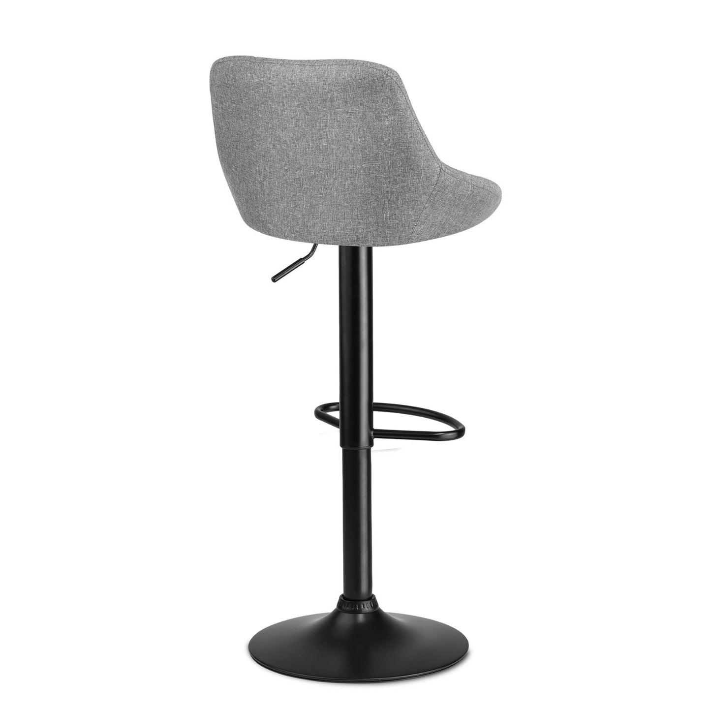 Nerra fabric bar stool with backrest, gray