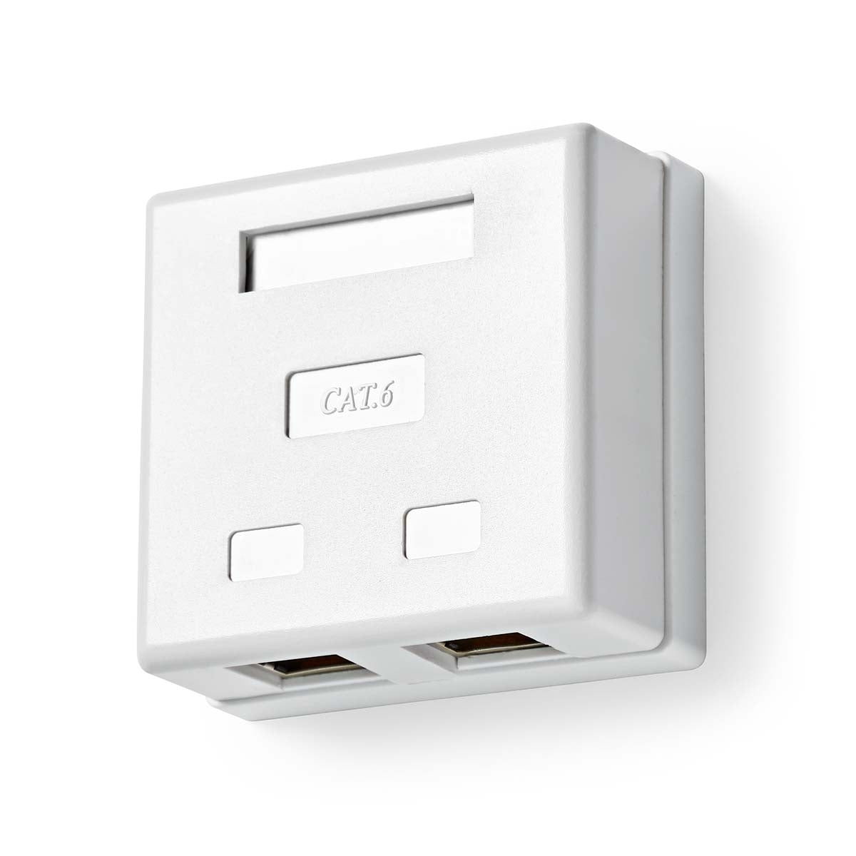 Network Wall Box | On-Wall | 2 port(s) | STP CAT6 | Straight | Female | Gold Plated | PVC | White | Box