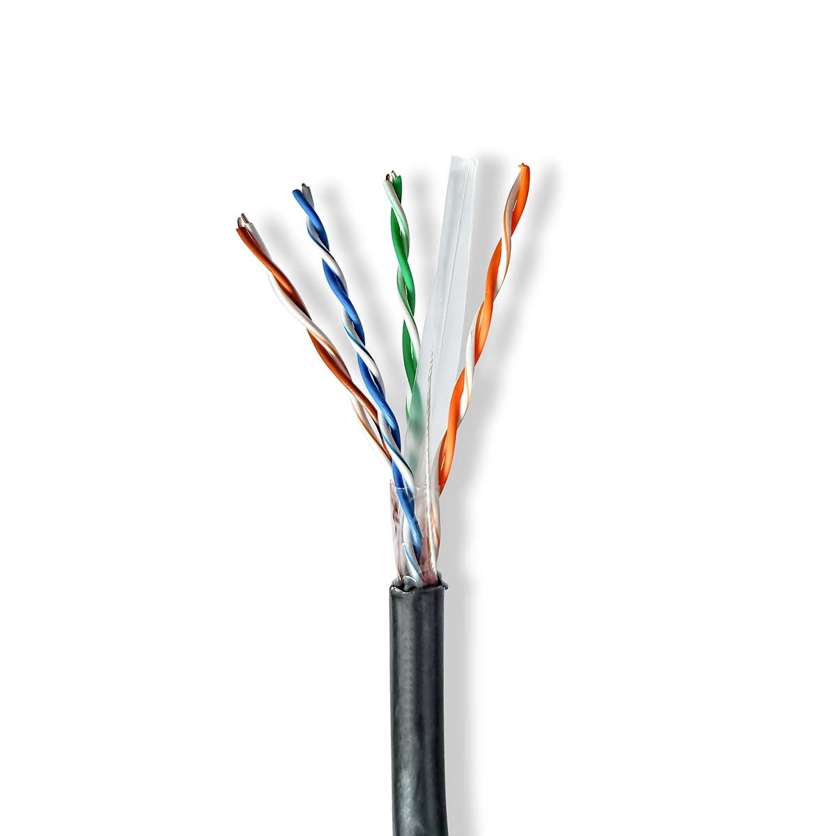 Network cable Roll | CAT6 | Fixed | U/UTP | CCA | 100.0 m | Outdoors | Round | PE | Black | Gift box