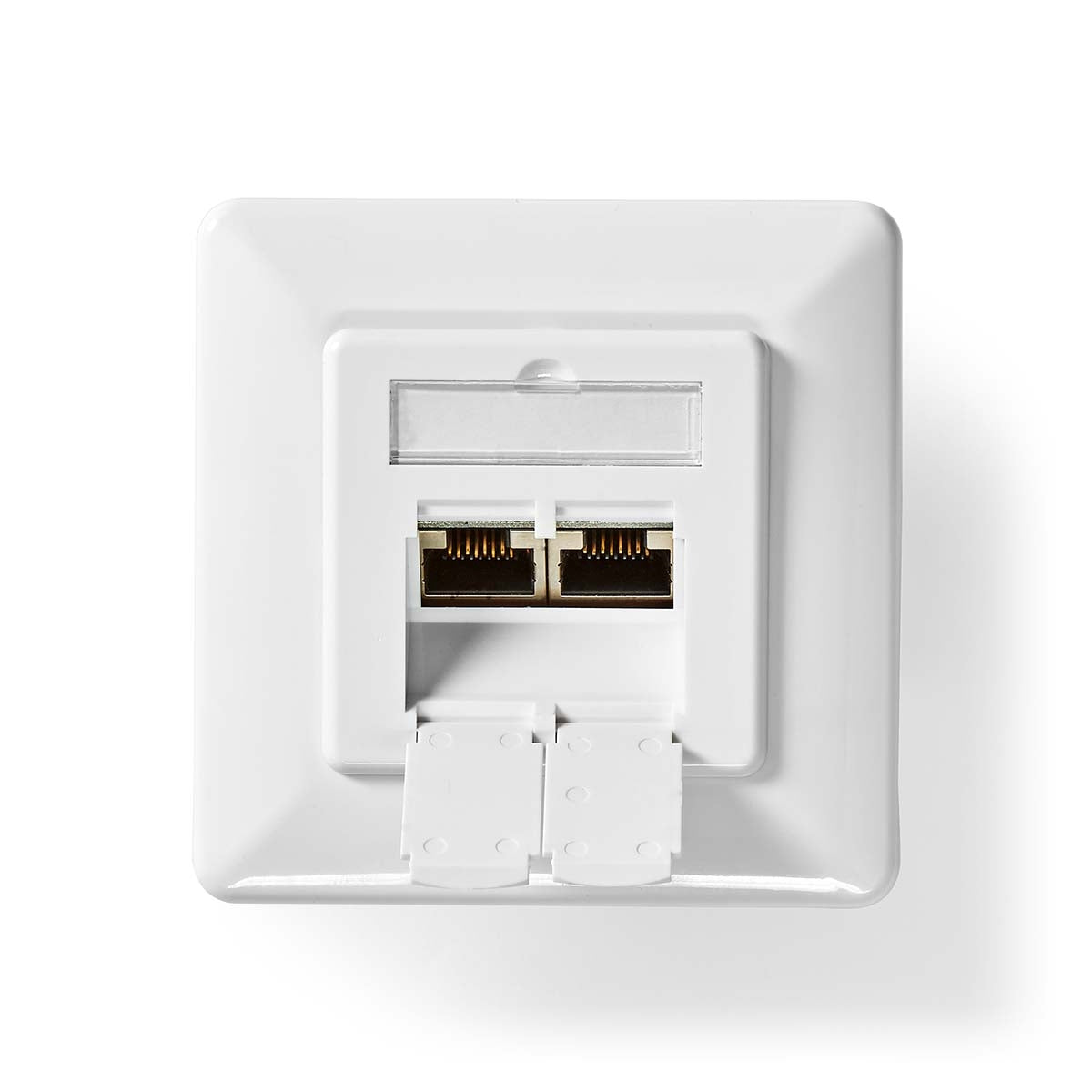 Network wall box | In the wall | 2-Port port(s) | CAT6 | Straight | Female | Gold Plated | PVC | White | Envelope