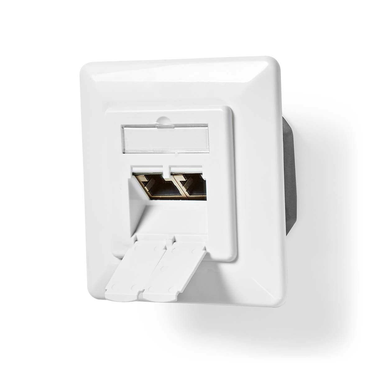 Network wall box | In the wall | 2-Port port(s) | CAT6a | Straight | Female | Gold Plated | PVC | White | Box