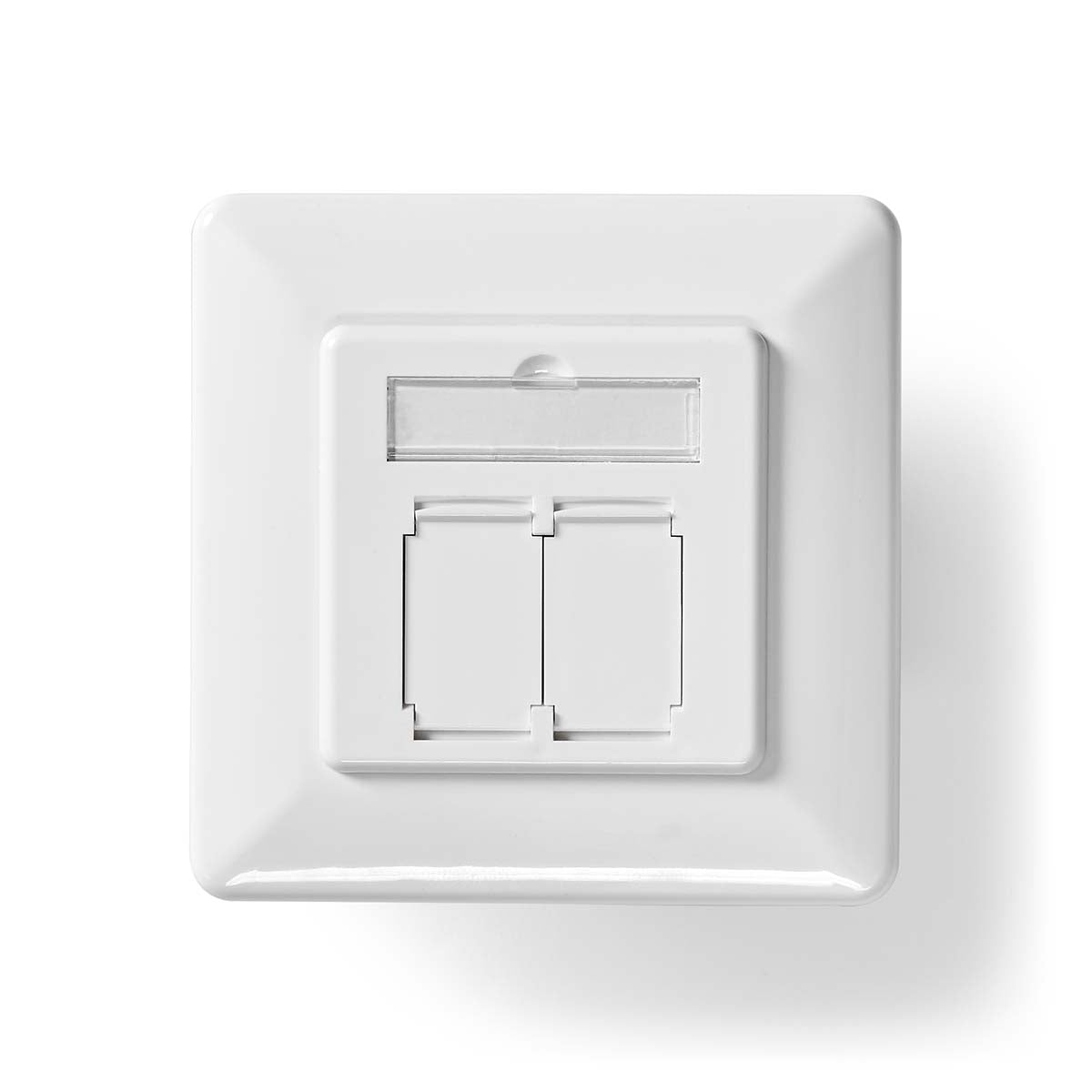 Network wall box | In the wall | 2-Port port(s) | CAT6a | Straight | Female | Gold Plated | PVC | White | Box