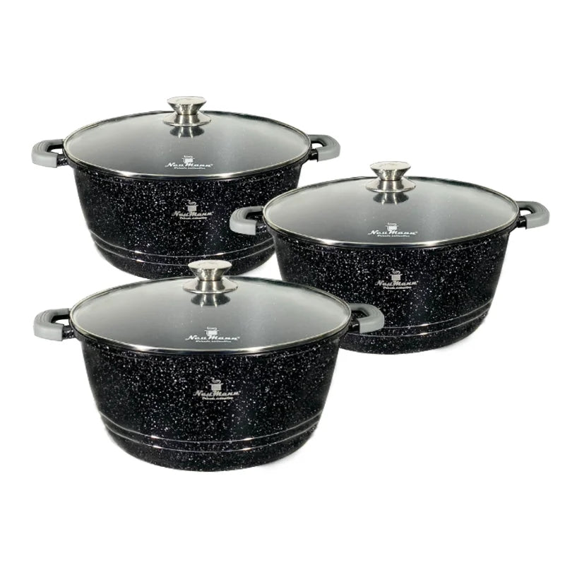 Neumann NM-3BMZ: 12 Pieces Mable Coated Casserole Set- 32/36/40cm