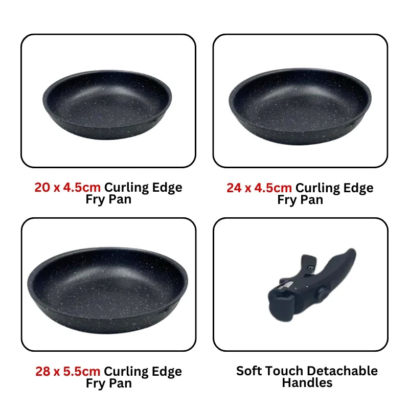 Neumann PRS3FPD: 4 Pieces Marble Coated Pan Set - 20/24/28cm