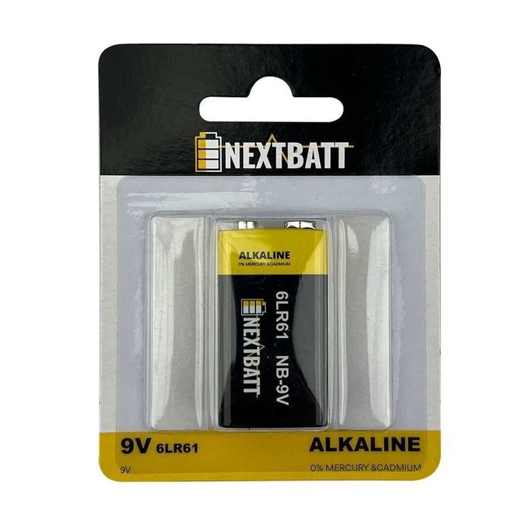 NextBatt Battery 9V/6LR61, Alkaline - 1-pack