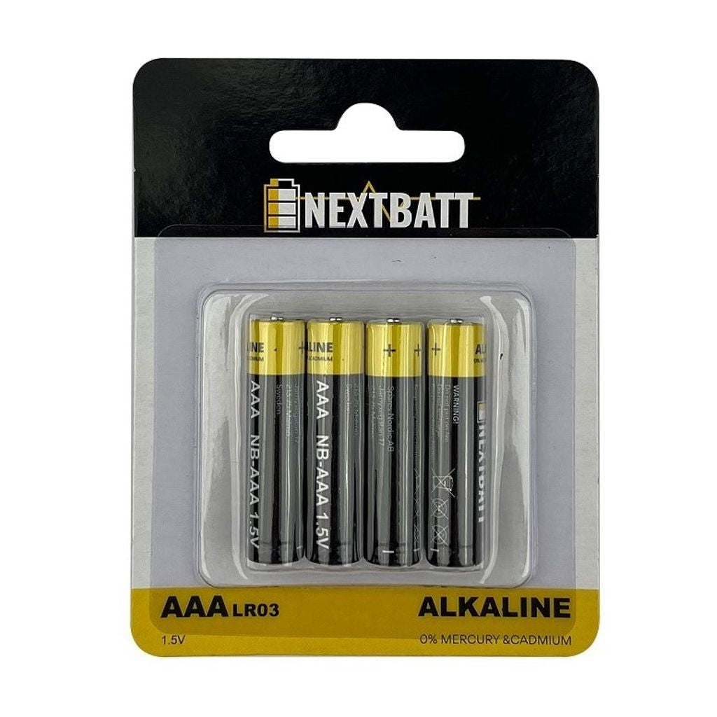 NextBatt Battery AAA/LR03, 1.5V, Alkaline - 4-pack