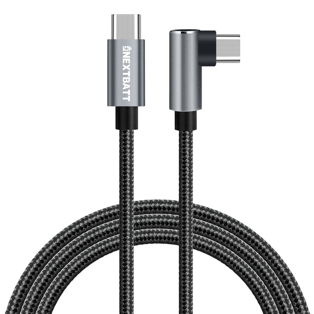 Nextbatt USB-C till USB-C vinklad kabel 60W, 2M - Svart