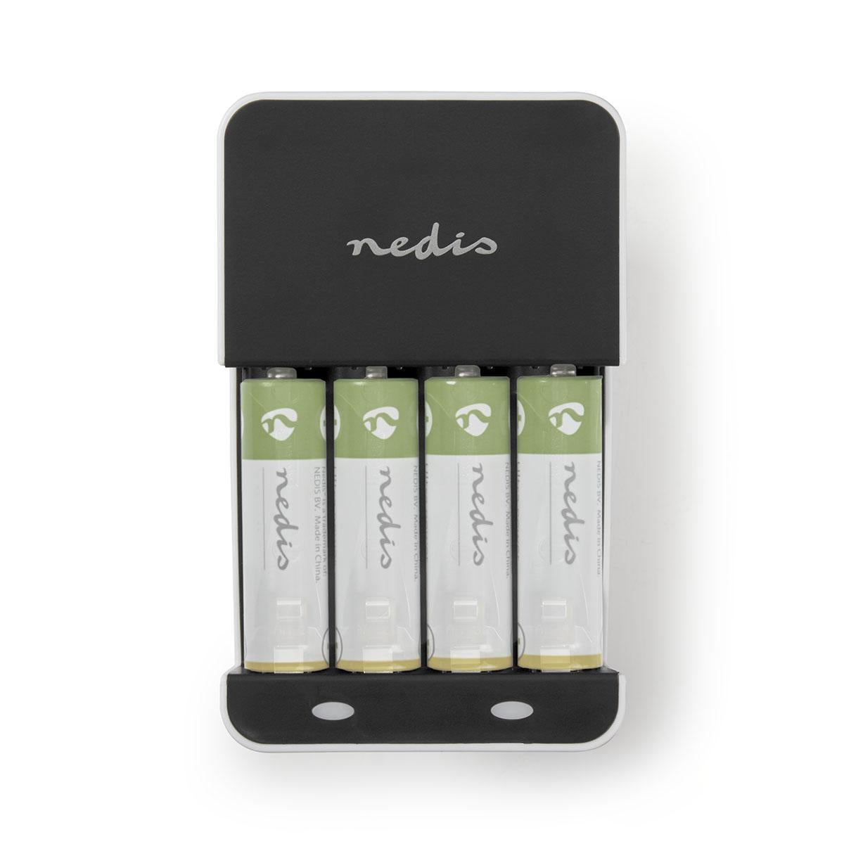 NiMH Battery Charger AA / AAA | 1.2 V DC | Maintenance charge | Euro / Type C (CEE 7/16) | Battery type energy: AA / AAA | Black / White