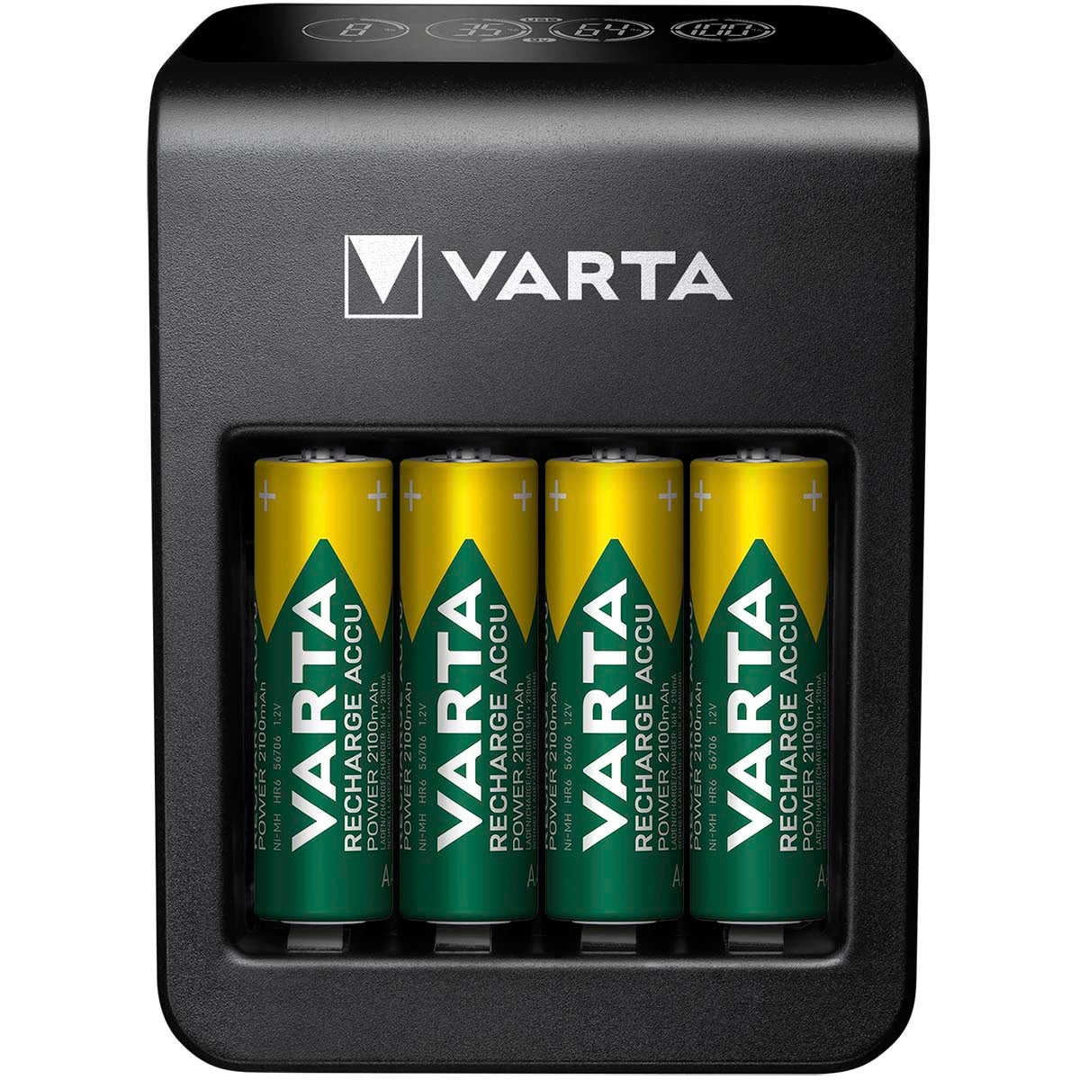 NiMH LCD Plug Charger+ (AA, AAA & 9 Volt) including 4x AA 2100 mAh