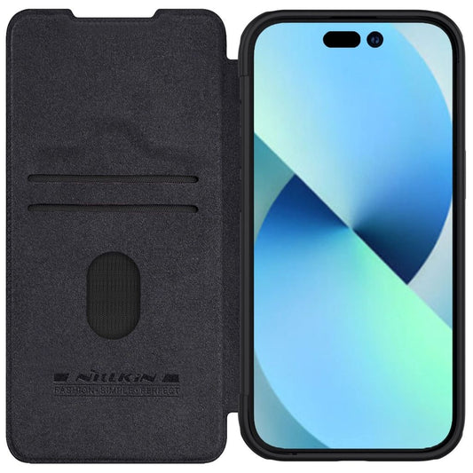 Nillkin iPhone 15 Qin Pro Leather Case with Camera Protection - Black