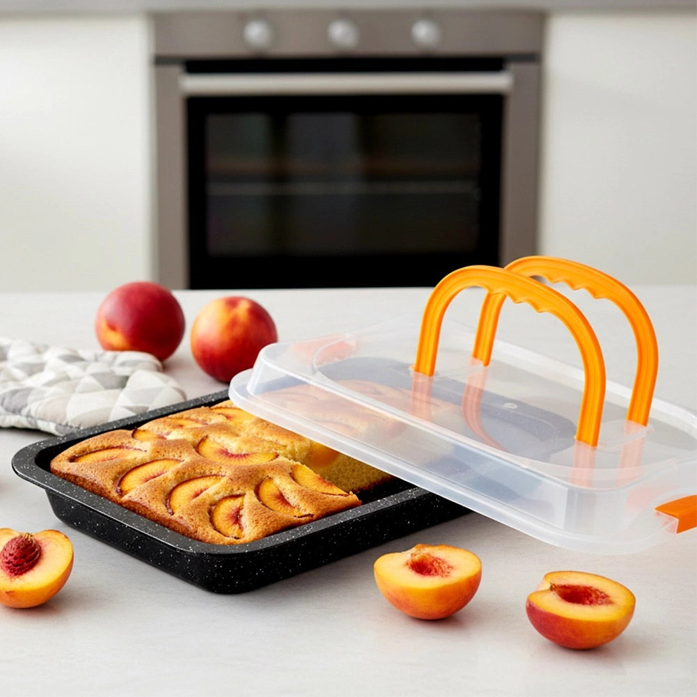 Non-Stick Baking Tin with Lid, 36x23x4.5 cm