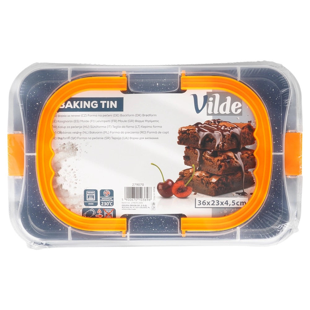 Non-Stick Baking Tin with Lid, 36x23x4.5 cm
