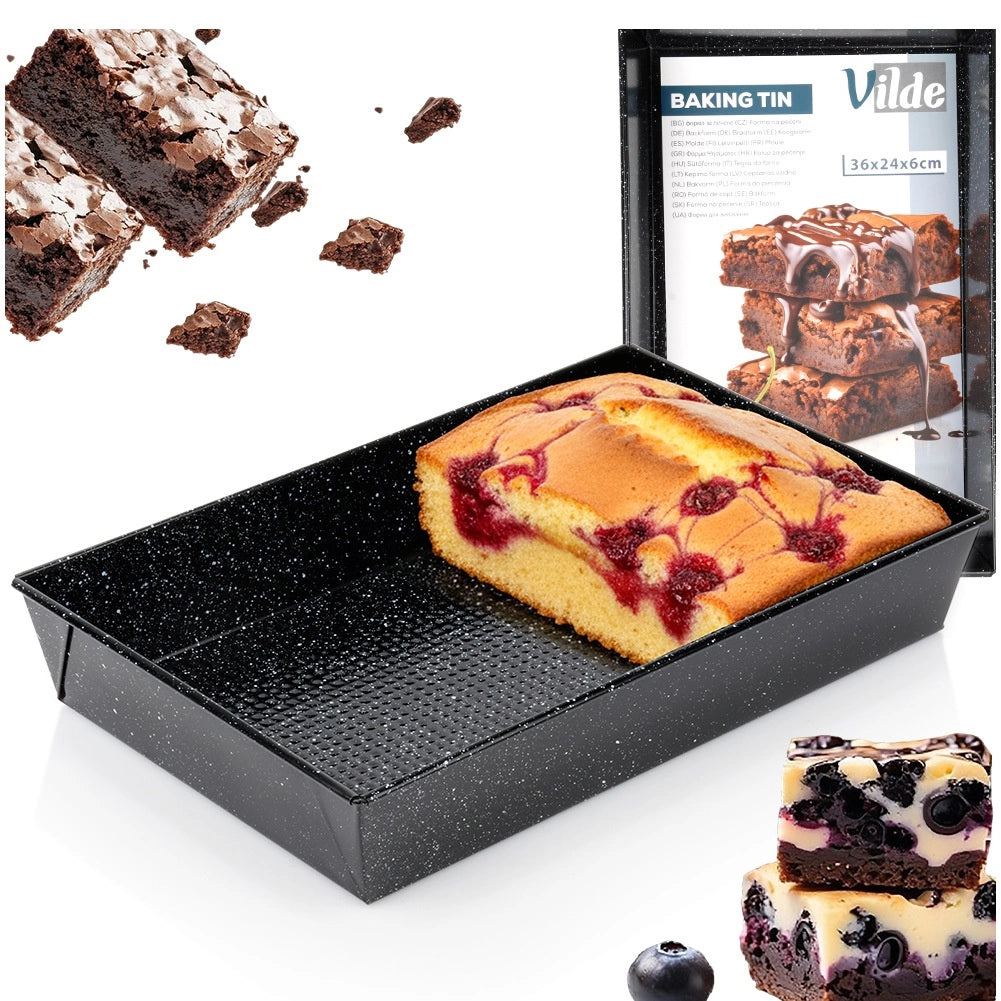 Non-Stick Carbon Steel Baking Tin, 36x24x6 cm