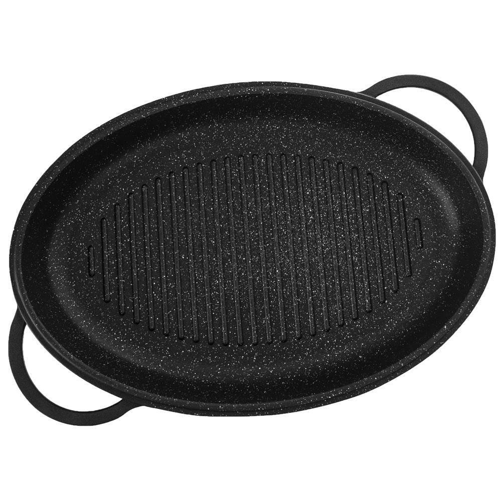 Non-Stick Grill Pan with Heat-Resistant Lid for All Cooking
