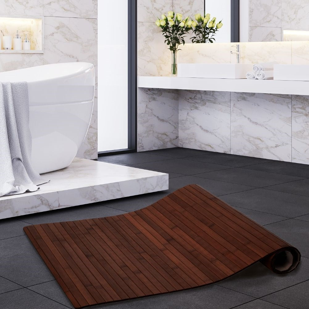 Non-slip bamboo bathroom mat - Stylish and safe