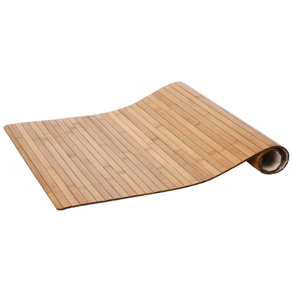 Non-slip bamboo mat for bathroom safety