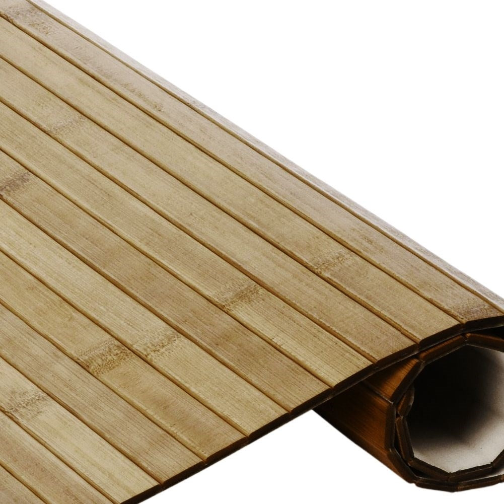 Non-slip bamboo wood bathroom mat for safety and style