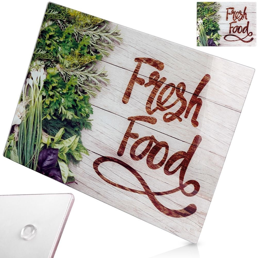 Non-slip cutting board made of tempered glass, dishwasher safe