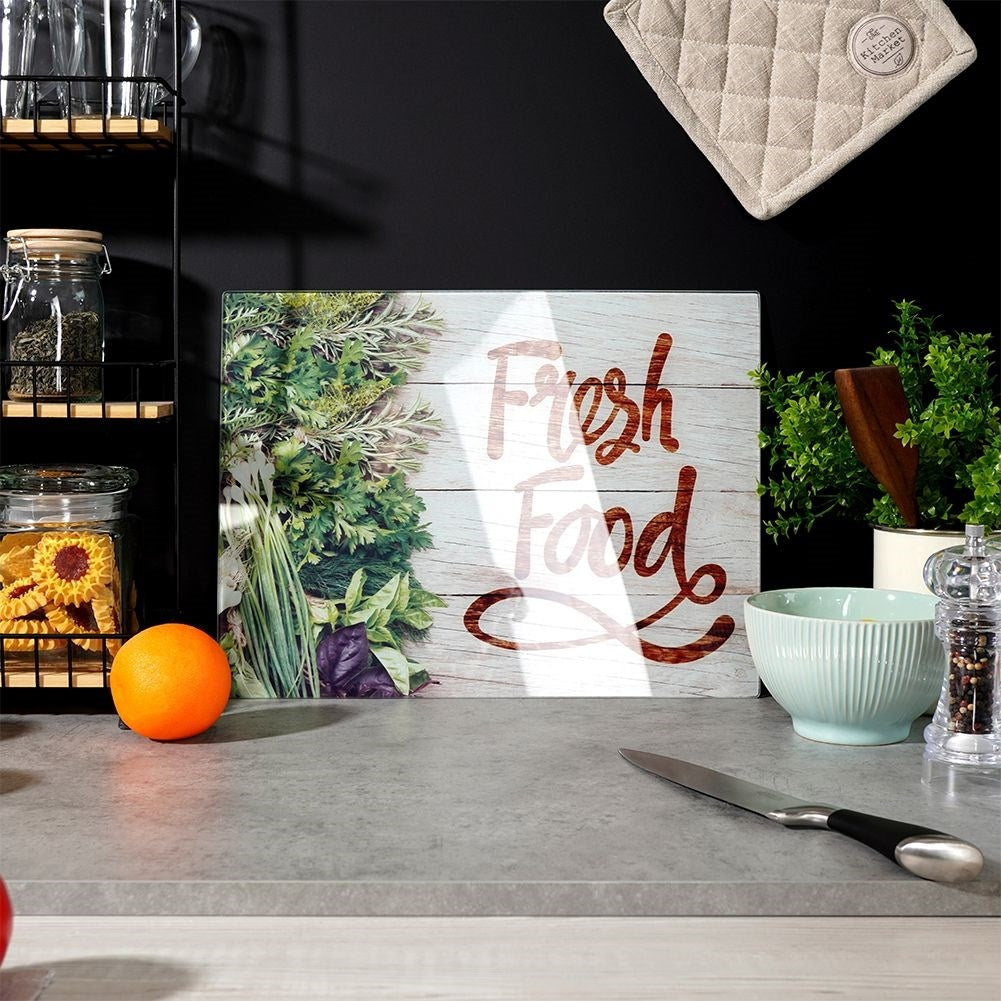 Non-slip cutting board made of tempered glass, dishwasher safe
