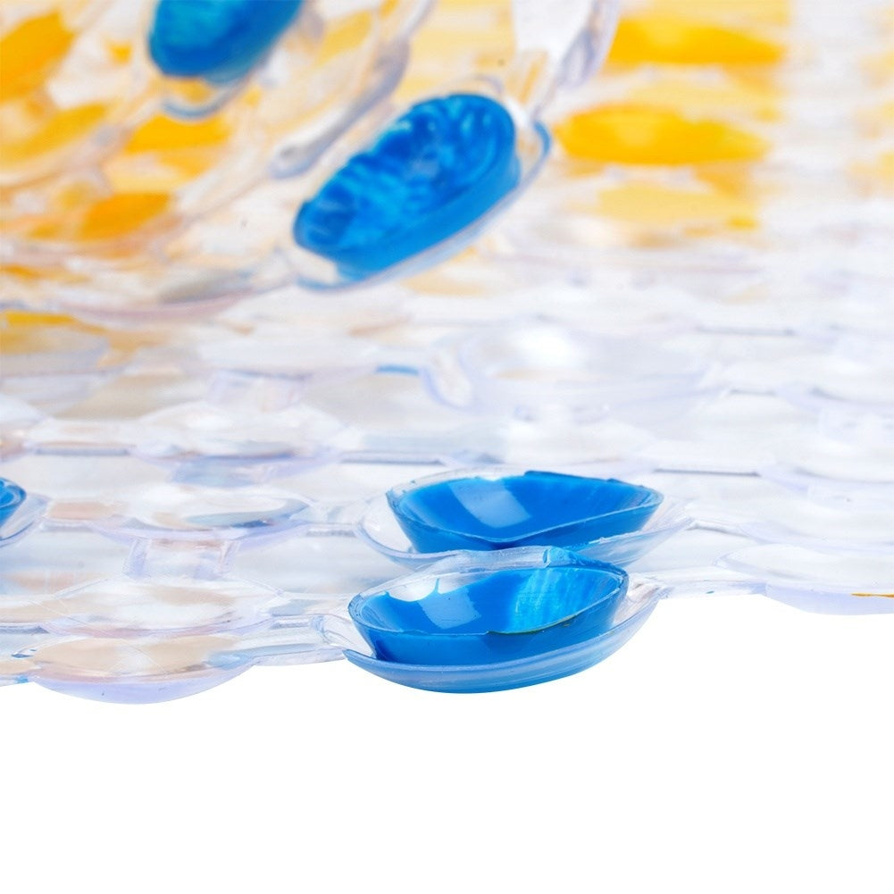 Non-slip mat with suction cups and squeaky duck for bathtubs